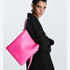 COS leather medium tote bag